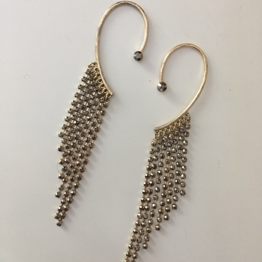 Gold & Rhinestone Ear Cuffs